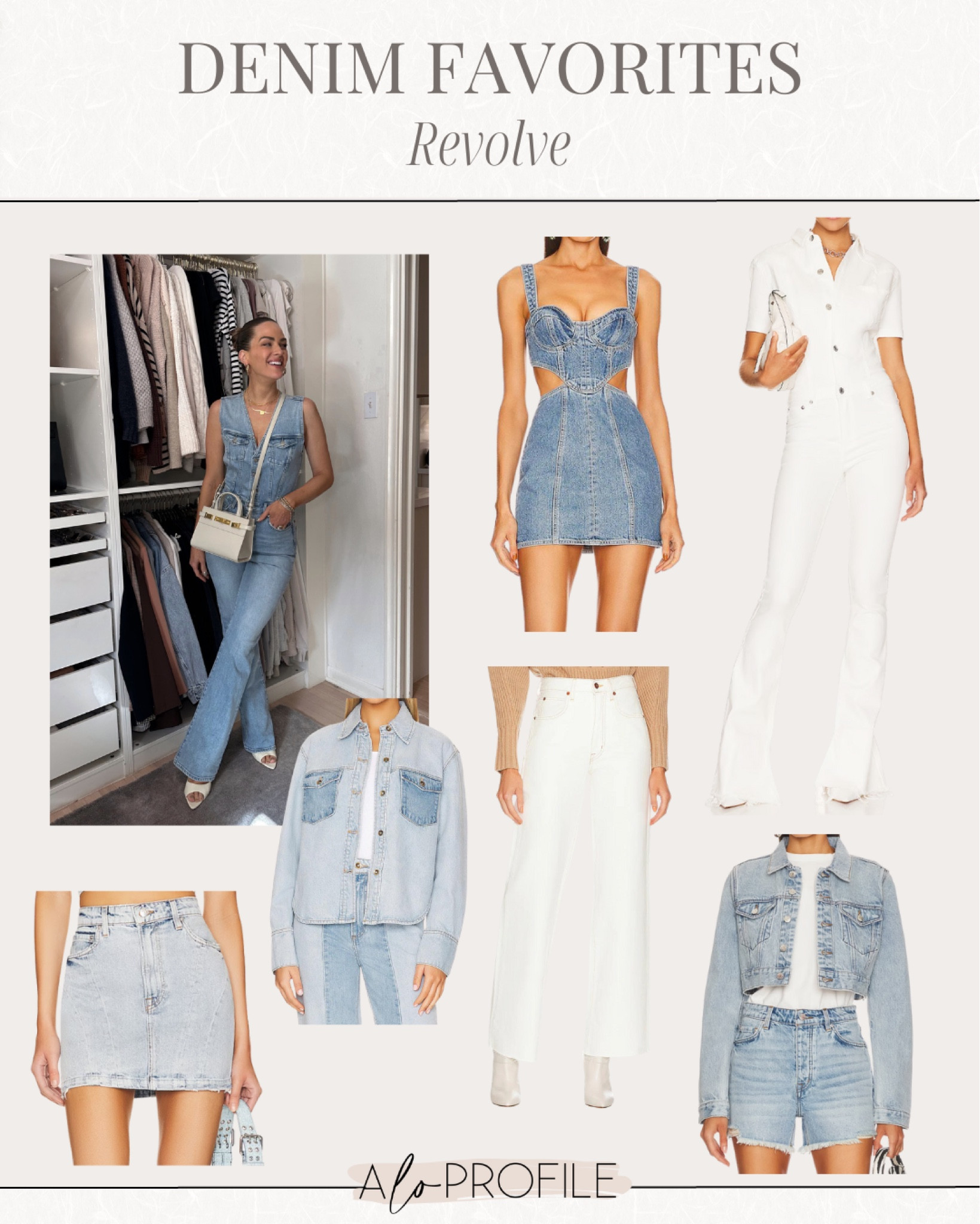 Denim favorites from Revolve! The jumpsuit I’m wearing I got in a size S but definitely think I could have done an XS as the material is a little stretchy. 