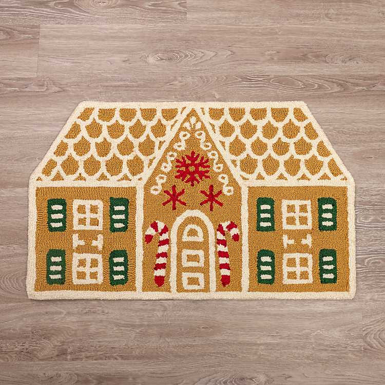 Gingerbread House Hooked Floor Mat | Kirklands Home | Kirklands