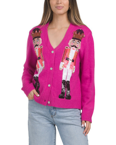 Nutcracker Sequin Sweater, Nylon/Acrylic/Wool | TJ Maxx
