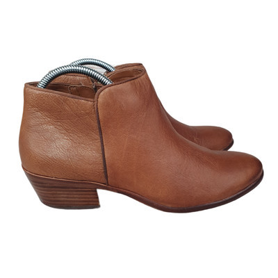 Sam Edelman Ankle Boots Womens 9.5 M Brown Leather Petty Side Zip Booties | eBay US