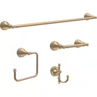 Delta Mylan 4-Piece Bath Hardware Set with 24 in. Towel Bar, Toilet Paper Holder, Towel Ring, Tow... | The Home Depot