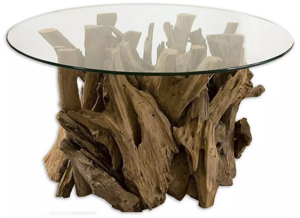 Driftwood Glass Top Cocktail Table | Scout & Nimble