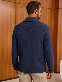 Runcati Mens Shawl Collar Cardigan Sweater Cable Knit Button Down Sweaters Long Sleeve Casual Win... | Amazon (US)