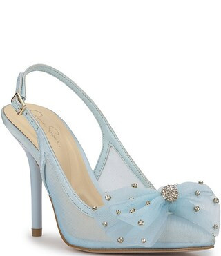 Lavilra Mesh Rhinestone Bow Slingback Pumps | Dillard's