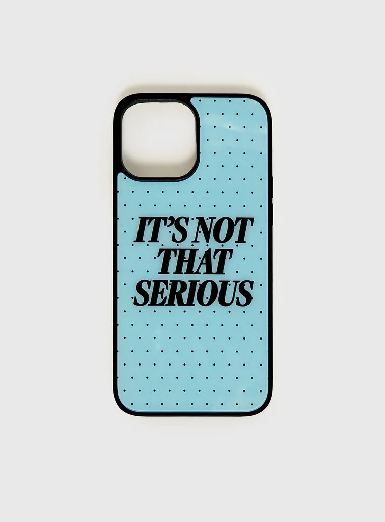 It's Not That Serious iPhone Case Blue Polka Dot | Princess Polly US