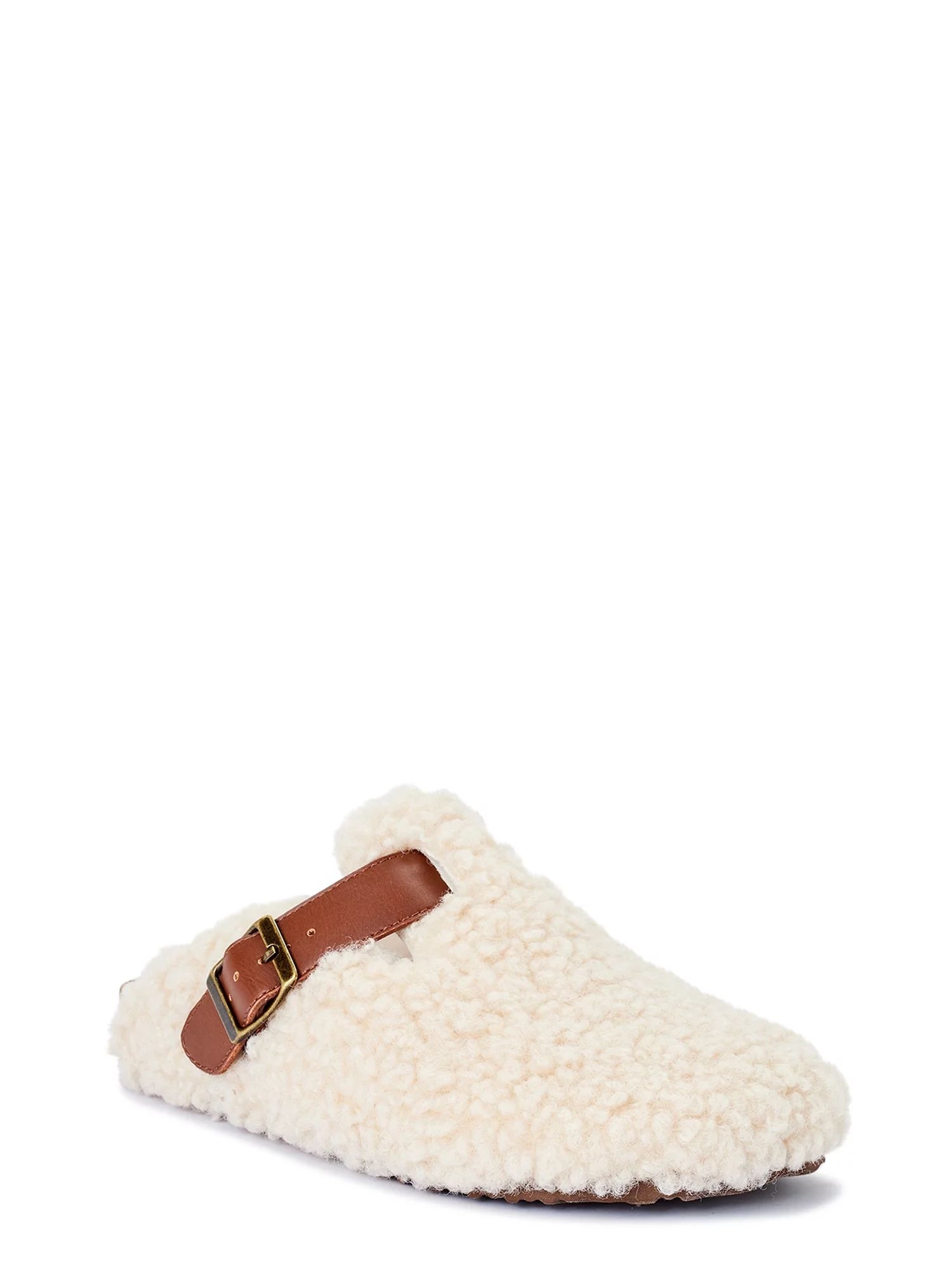 Time and Tru Women's Buckled Sherpa Casual Clog | Walmart (US)