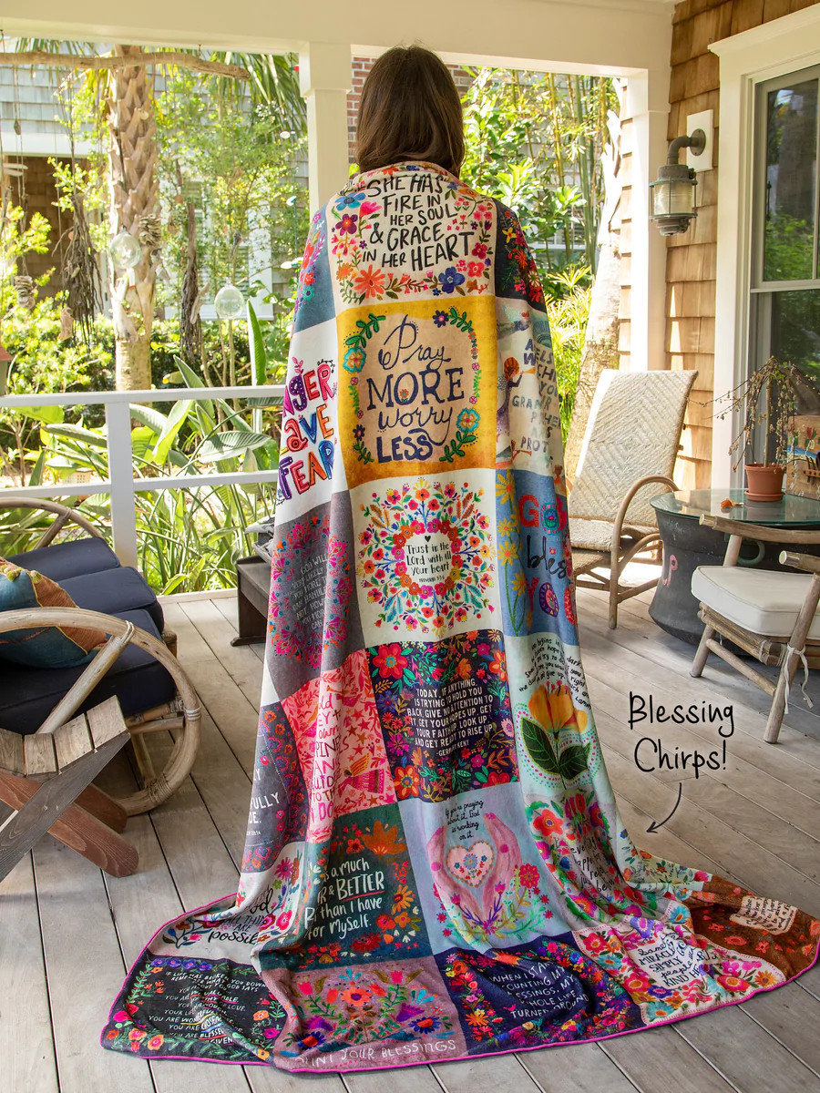 XL Double-Sided Fleece Blanket - Blessings | Natural Life