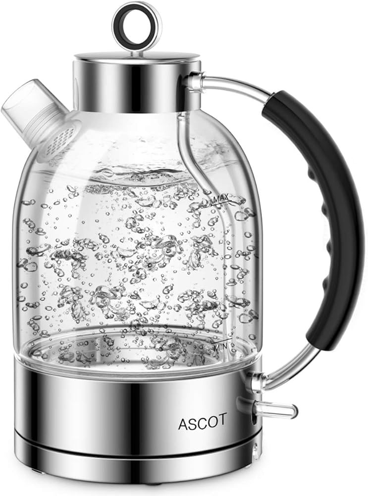 ASCOT Electric Kettle, Glass Electric Tea Kettle Gifts for Men/Women/Family 1.5L 1500W Borosilica... | Amazon (US)