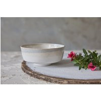 Two Pottery Soup Bowls, Set Of 2 Ceramic Serving Bowl Set, Handmade Modern Gift For Mom, Marbled Cre | Etsy (US)