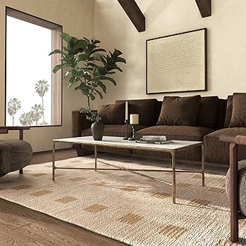 SAFAVIEH Couture Collection Jessa Brass/Glass Top Rectangle Coffee Table (Fully Assembled) | Amazon (US)