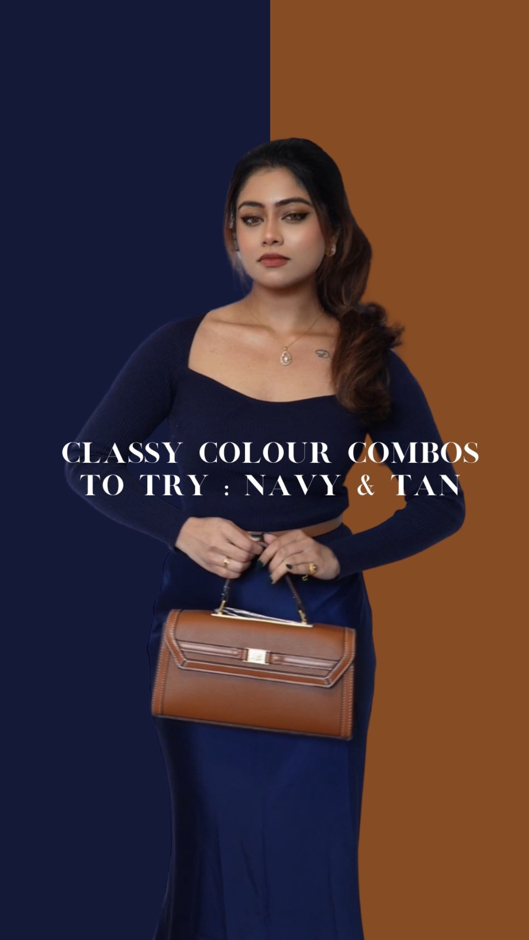 Navy outfit | monochrome outfit | tan brown belt | navy and brown outfit | satin midi skirt | spring outfit 

#LTKmodest #LTKuk #LTKspring