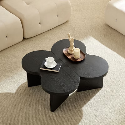 Kumasinova Modern Butterfly Shape Coffee Table,MDF  End Table with Unique Design,Center Table for Living Room,Office,Living Room Furniture,Black | Target