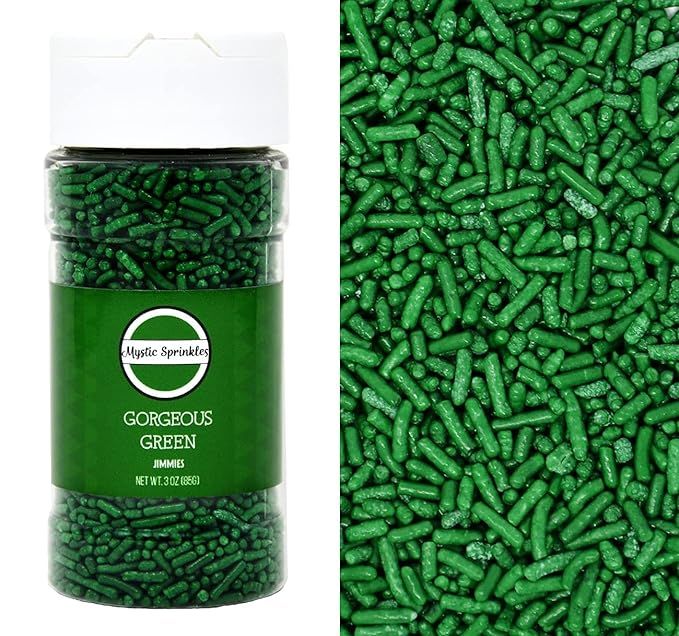 Mystic Sprinkles Solid Color Jimmy Sprinkles (Gorgeous Green Jimmies 3oz) | Amazon (US)
