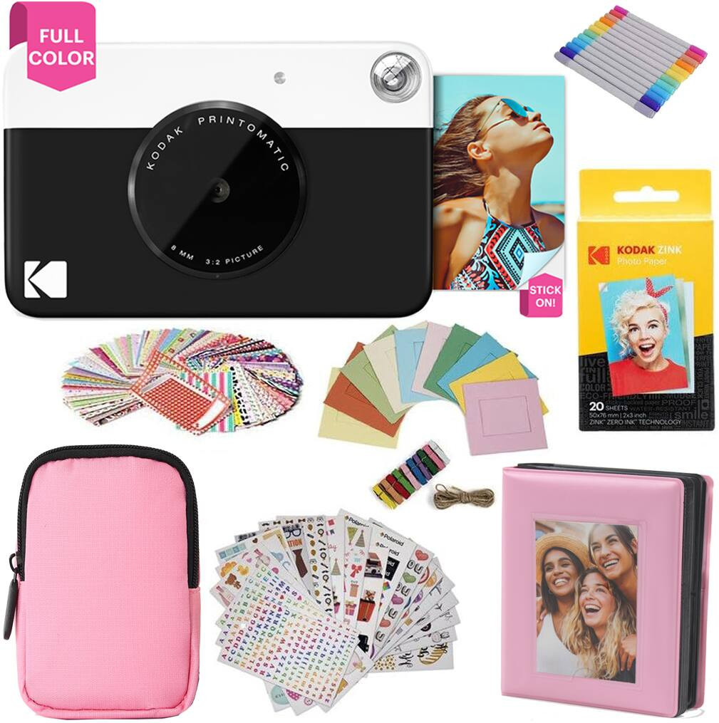 Kodak - Printomatic Full-Color Instant Camera Gift Bundle with Accessories - Black | Best Buy U.S.