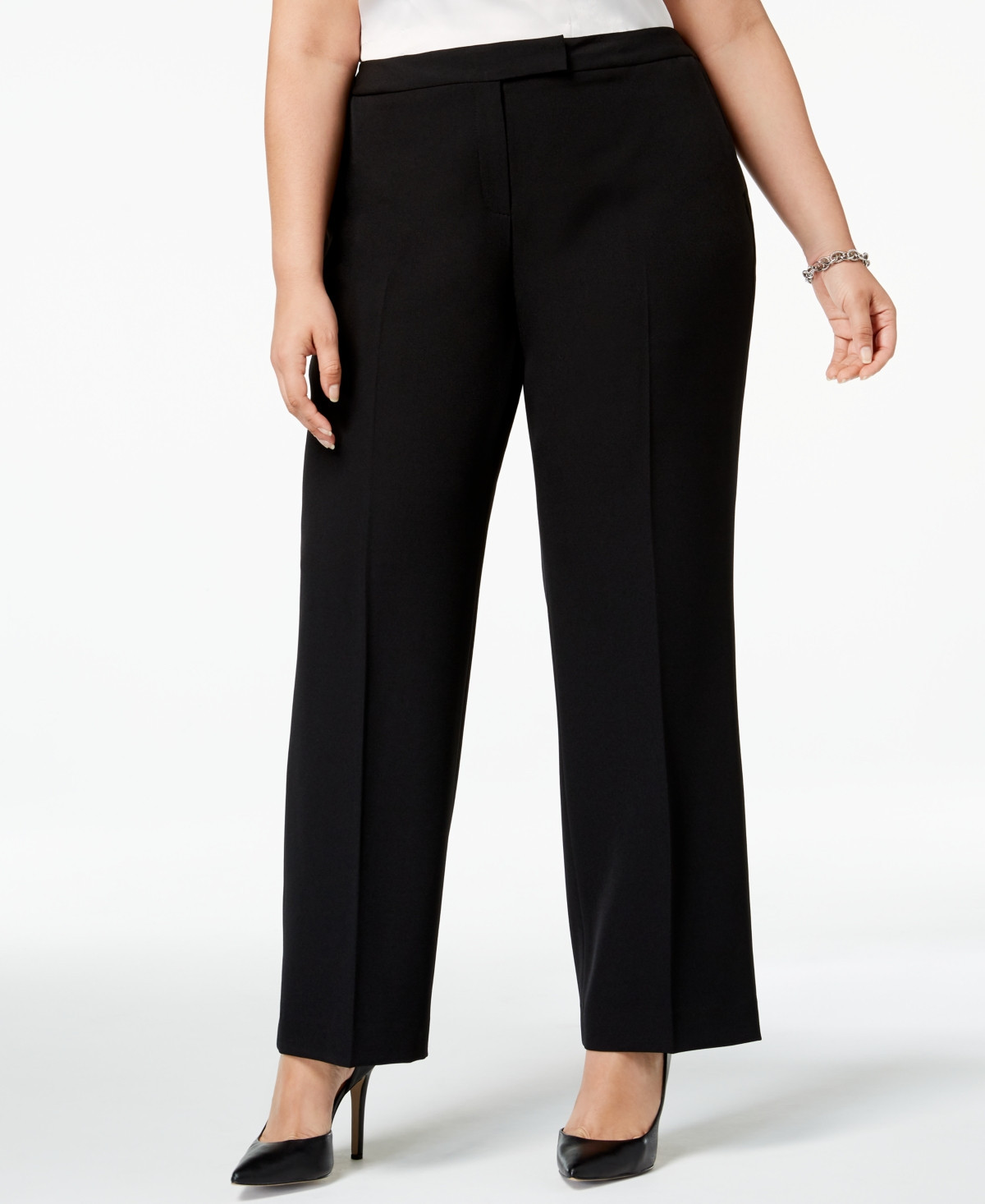 Kasper Plus Size Modern Dress Pants - Black | Macy's