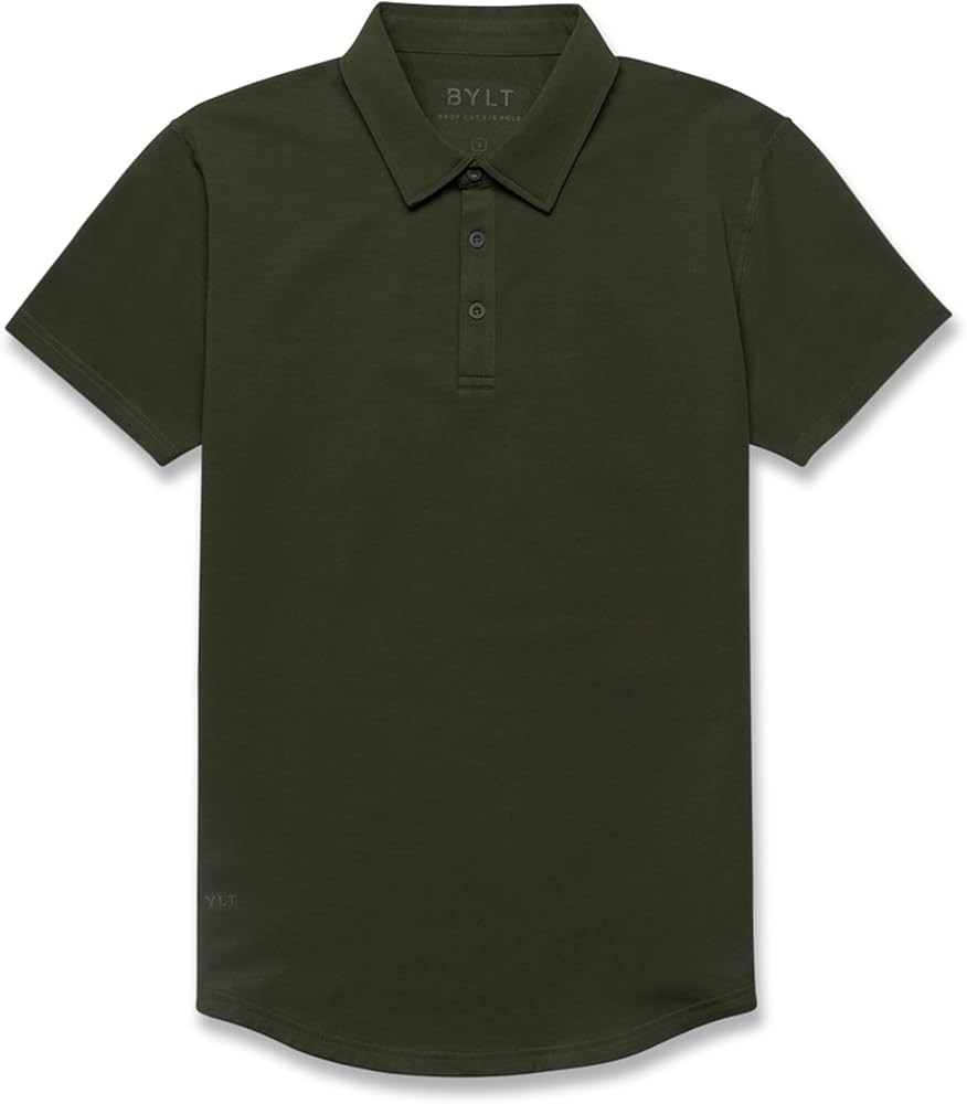 BYLT Men's Drop-Cut Polo – Collared Casual Shirt for Men – Soft Polyester, Cotton, and Spande... | Amazon (US)