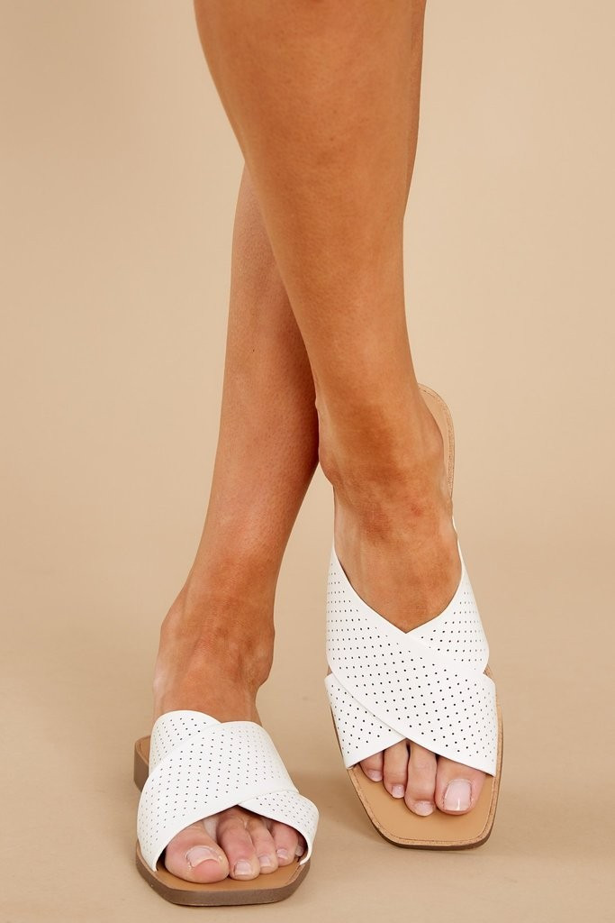 Leading Step White Sandals | Red Dress 