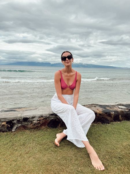 We are enjoying our time in Hawaii so much! The whales are so close and active, and it’s just an incredible sight to see. These cover up pants have the cutest eyelet details! Wearing over my Abercrombie bikini! 

#LTKfindsunder100 #LTKswim #LTKtravel