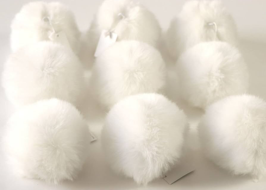 Woolous White Faux Fur Pom pom Balls with Elastic Loop – Large Pompoms Balls 3.5 inches for Hat... | Amazon (US)