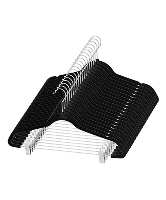 Zober Hangers stanless, - Black Velvet Pant Hanger - Set of 20 | Zulily