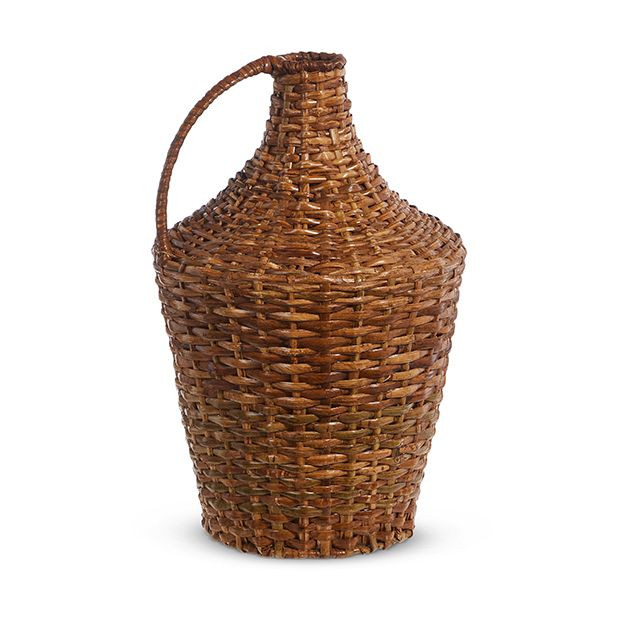 Woven Rattan Demijohn Vase | Antique Farm House