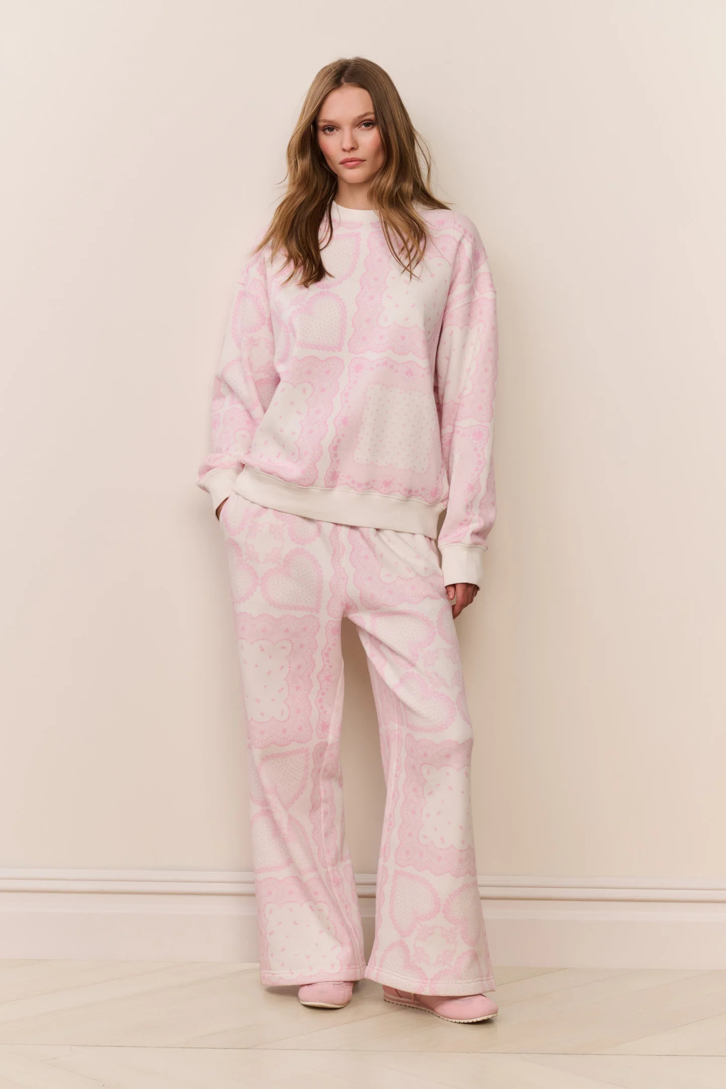 Momo Heart Print Fleece Sweatpant | LoveShackFancy