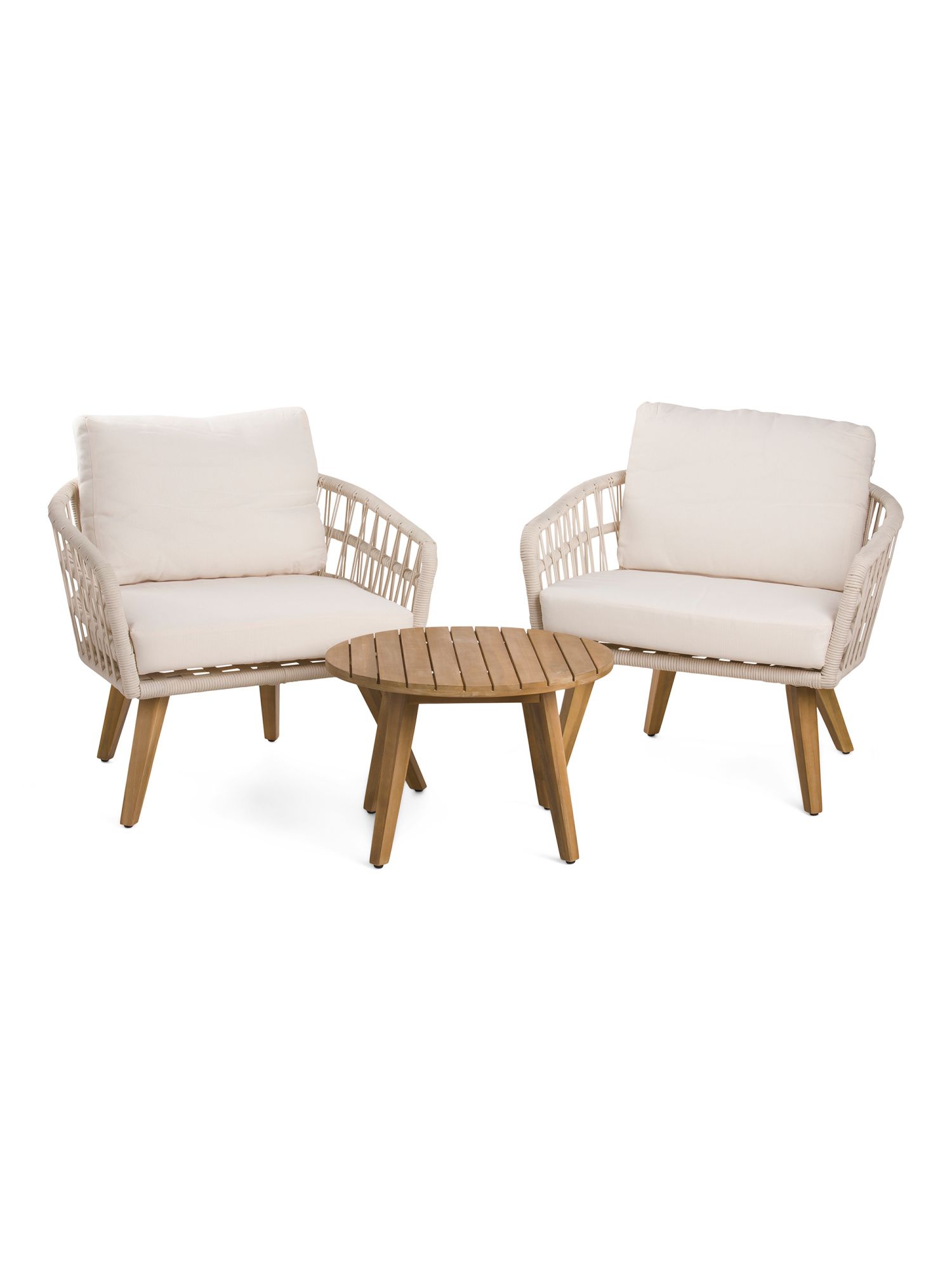 3pc Outdoor Rope And Acacia Furniture Set | The Global Decor Shop | Marshalls | Marshalls