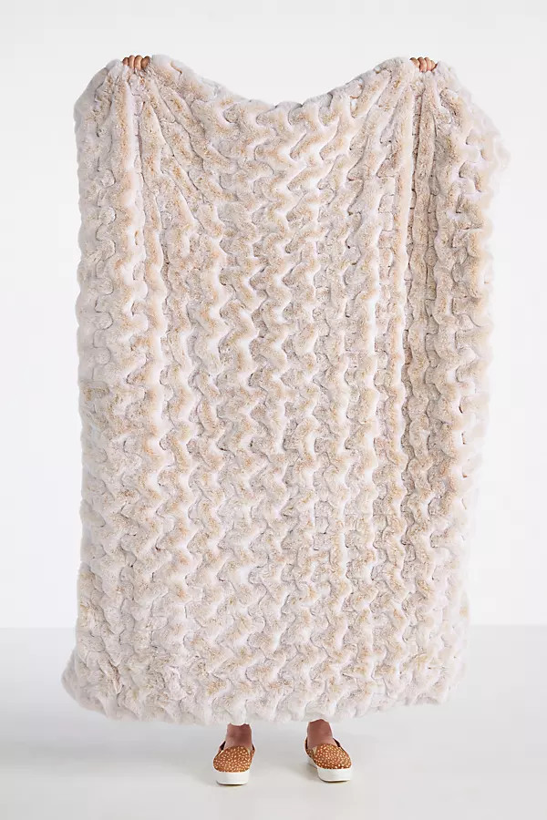 Luxe Faux Fur Throw Blanket | Anthropologie (US)