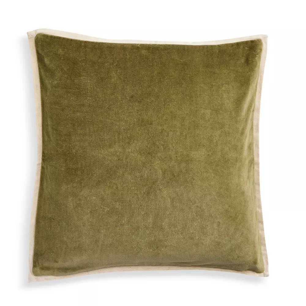 Buy Habitat Cotton Velvet Cushion - Khaki - 43x43cm | Cushions | Habitat | Habitat UK
