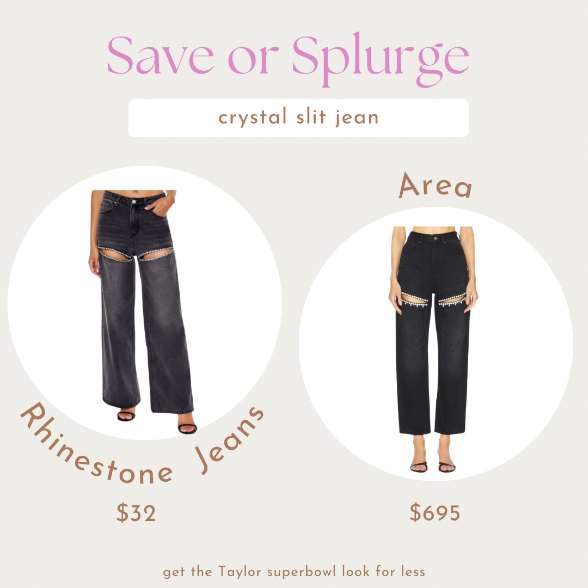Taylor swift, taylor swift superbowl outfit, crystal slit jeans, rhinestone slit jeans, area jeans

#LTKSaleAlert #LTKFindsUnder50 #LTKFindsUnder100