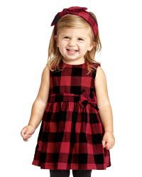 Toddler Girls Matching Family Sleeveless Buffalo Plaid Twill Fit And Flare Dress | The Children's Place