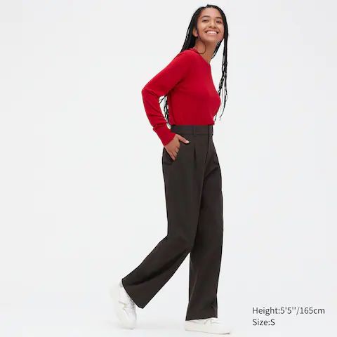 Pleated Wide Trousers | UNIQLO (UK)