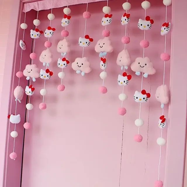 Cute Kawaii Hello Kitty Cinnamoroll Kuromi My melody Home Creative Door Curtain Room Decor Velcro... | Walmart (US)
