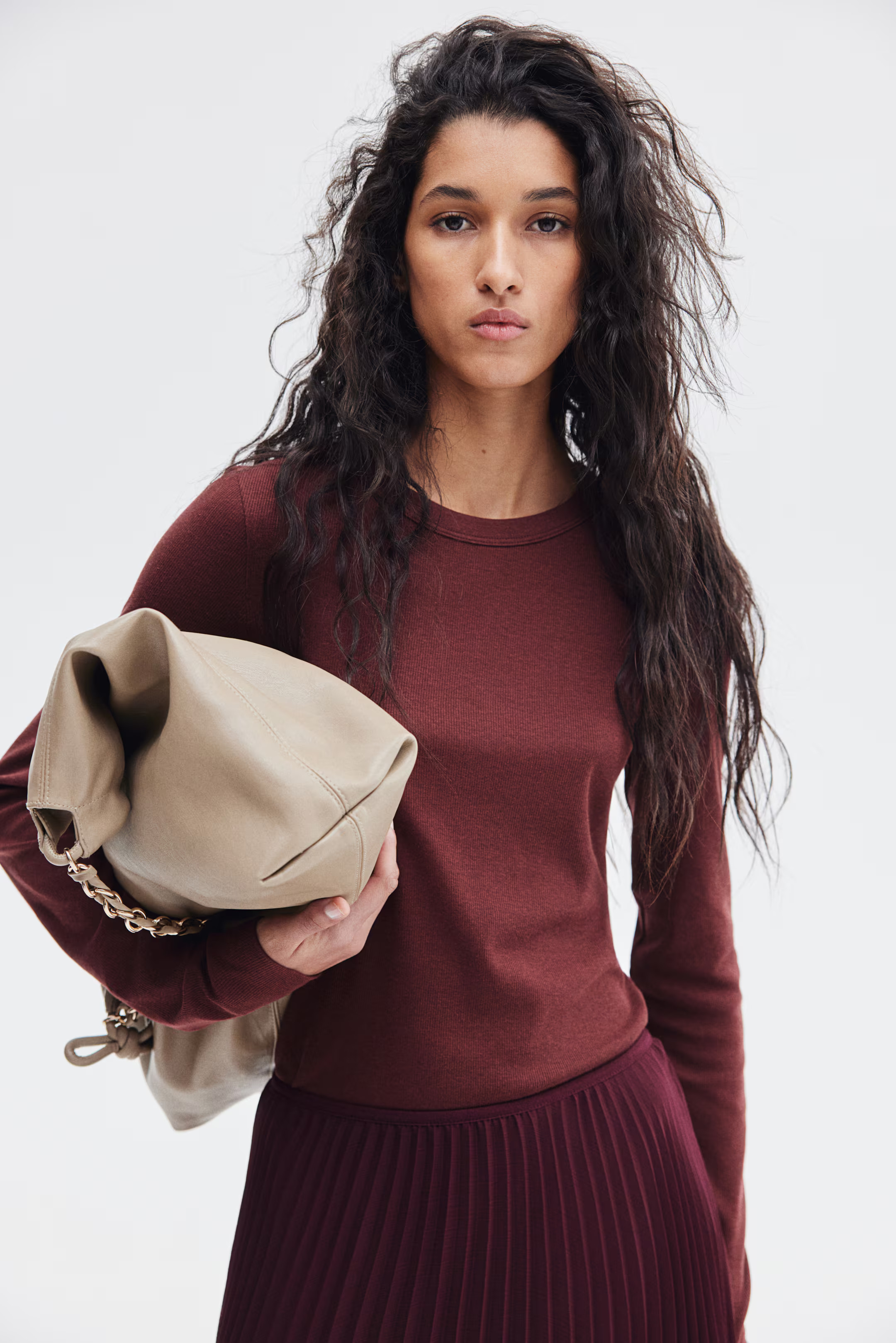 Geribde top - Bordeauxrood - DAMES | H&M NL | H&M (DE, AT, CH, NL, FI)