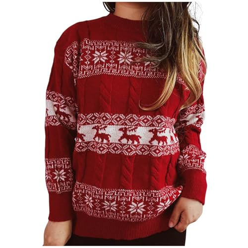 Ugly Christmas Sweater for Men Women's Christmas Sweater Funny Christmas Tree Ugly Pullover Snowflake Long Sleeve Sweater Shirt 2024 | Amazon (US)