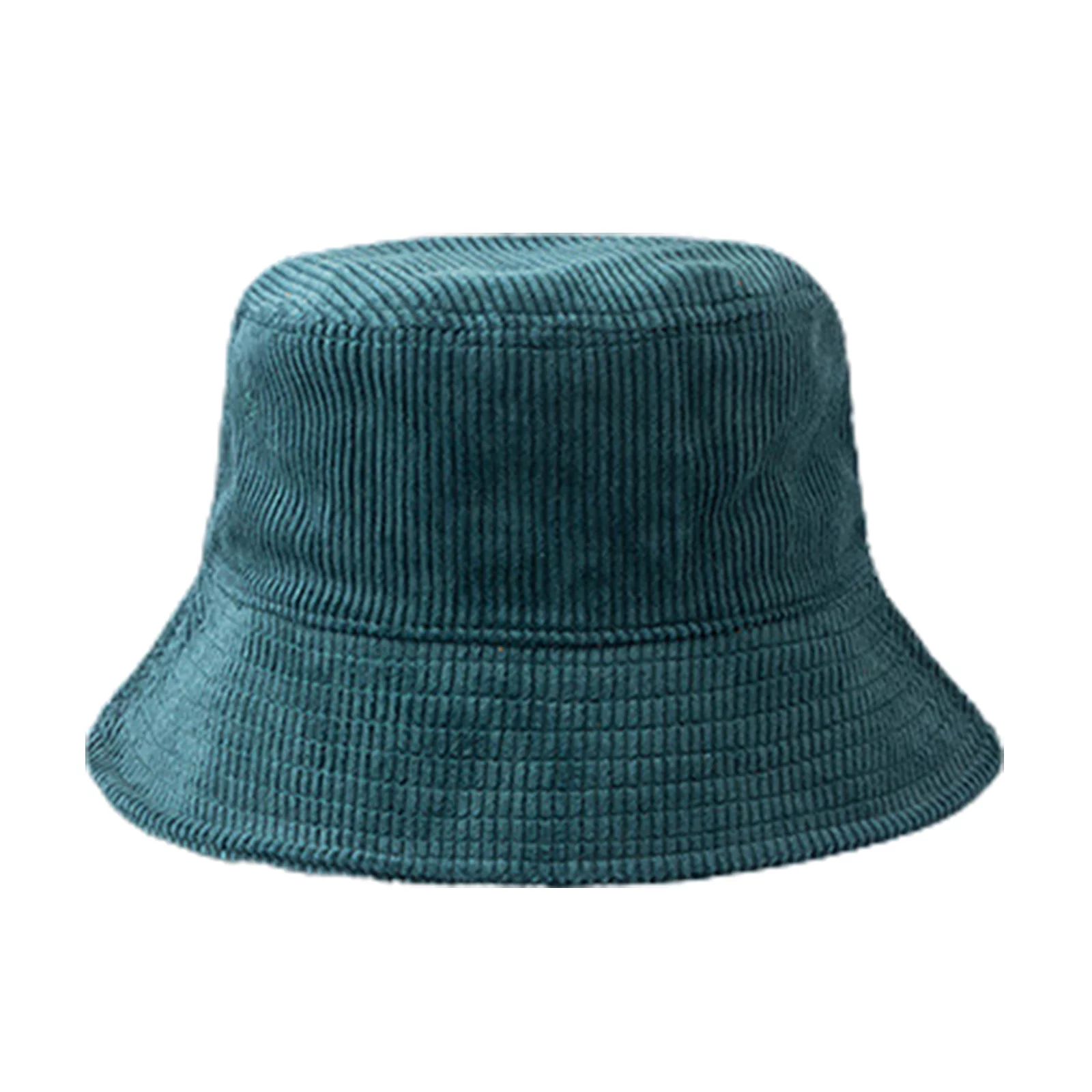 Unisex Winter Warm Corduroy Velvet Bucket Hat Ribbed Solid Color Fisherman Cap | Walmart (US)