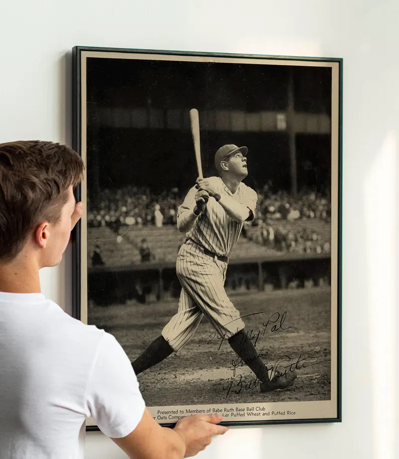1934 Babe Ruth Signed Promotional Poster Yankee Stadium Print PRINTABLE DOWNLOAD - Etsy | Etsy (US)