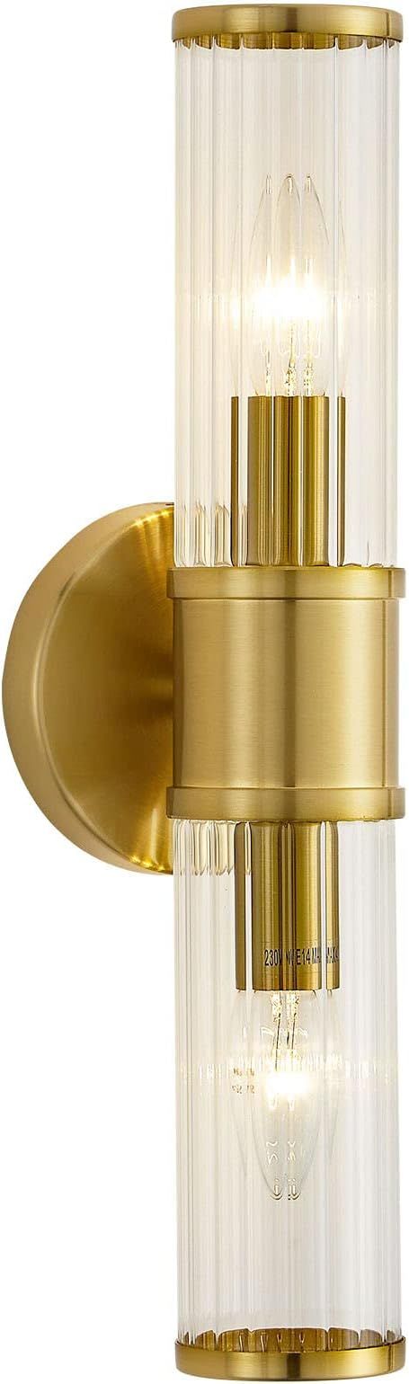 Amazon.com: Gold Wall Sconce for Bathroom Linour Bathroom Sconce Morden Sconce Wall Lighting Over... | Amazon (US)