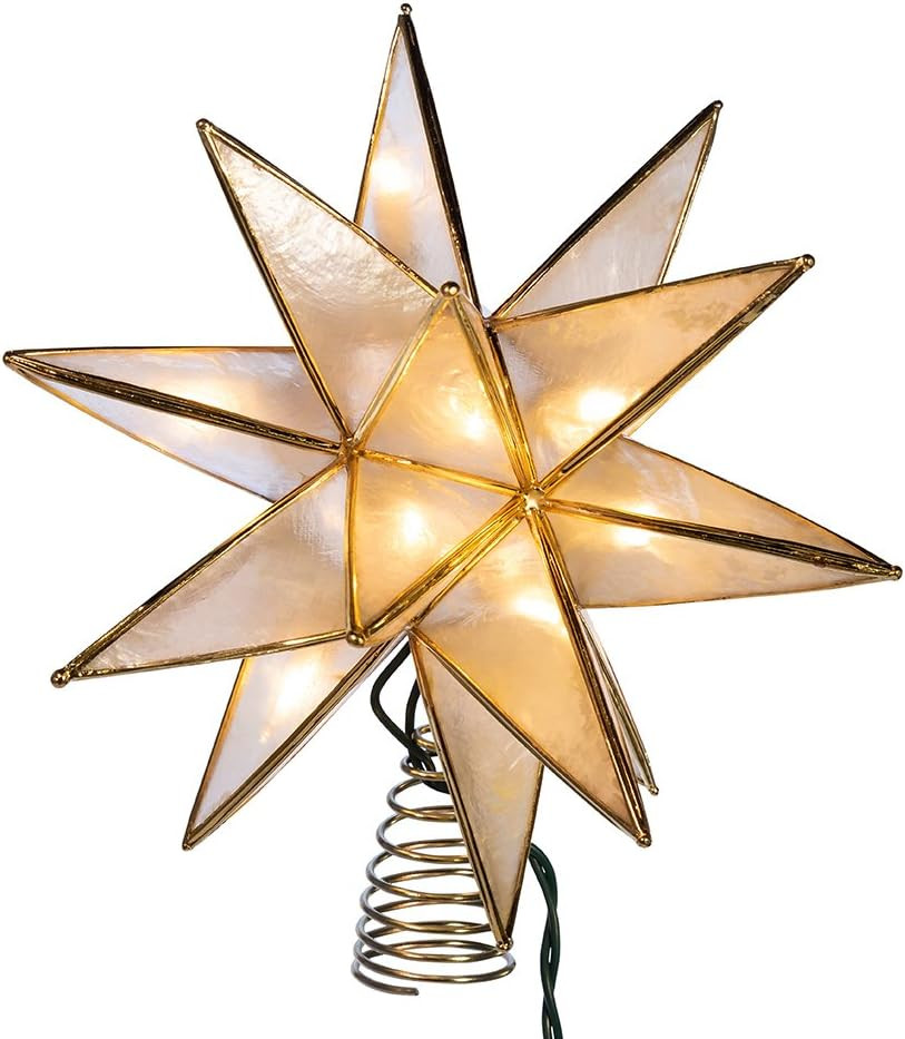 Kurt Adler UL3135 Gold Sputnik Capiz Treetop | Amazon (US)