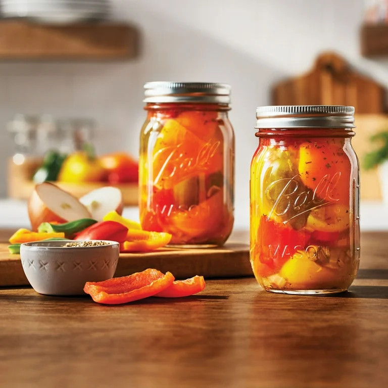 Ball Regular Mouth 16 oz Pint Mason Jars with Lids & Bands, 12 Count - Walmart.com | Walmart (US)