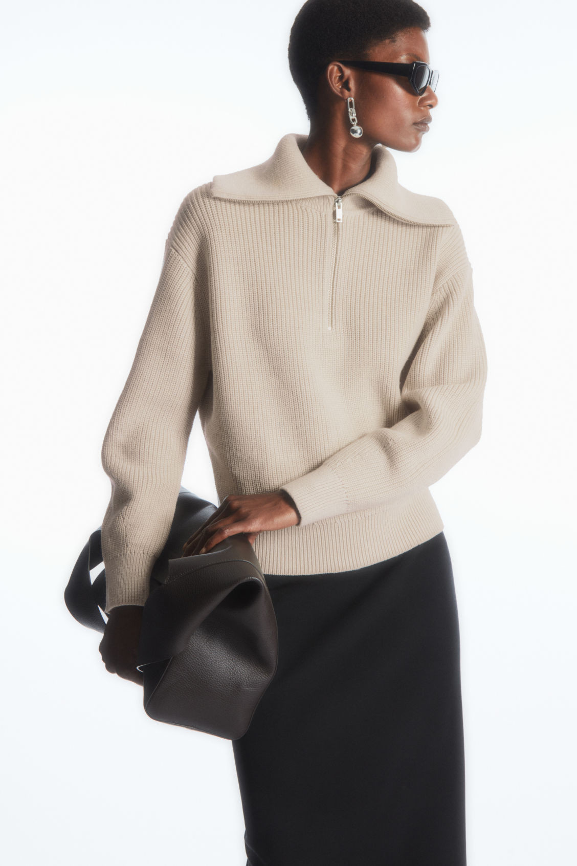 PULL DEMI-ZIPPÉ LAINE-COTON | COS (EU)
