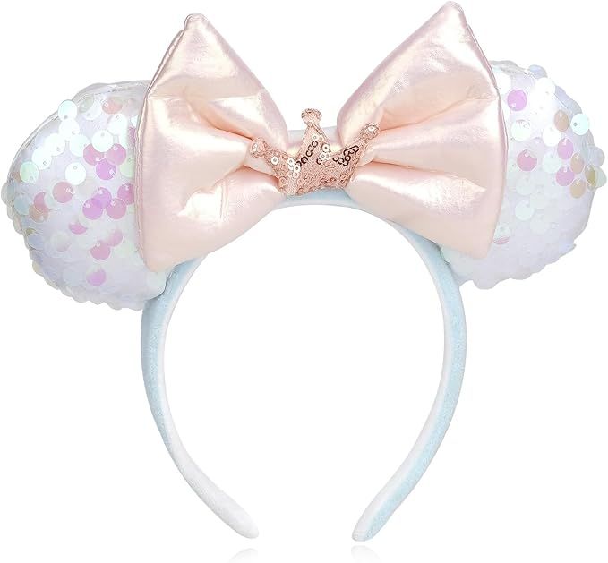 TXPFF Sequined Mouse Ears Headband for Women, Girls and Boys for Theme Park, Party, Cosplay, Birt... | Amazon (US)