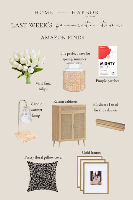 Amazon favorite finds of the week! ❤️ Rattan cabinets, pimple patches, faux tulips, candle warmer lamp, spring pillow covers, brass frames 

#LTKSeasonal #LTKhome #LTKstyletip