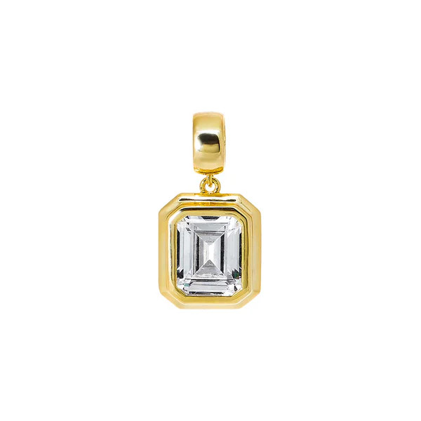 Colored CZ Emerald Bezel Pendant | Adina Eden