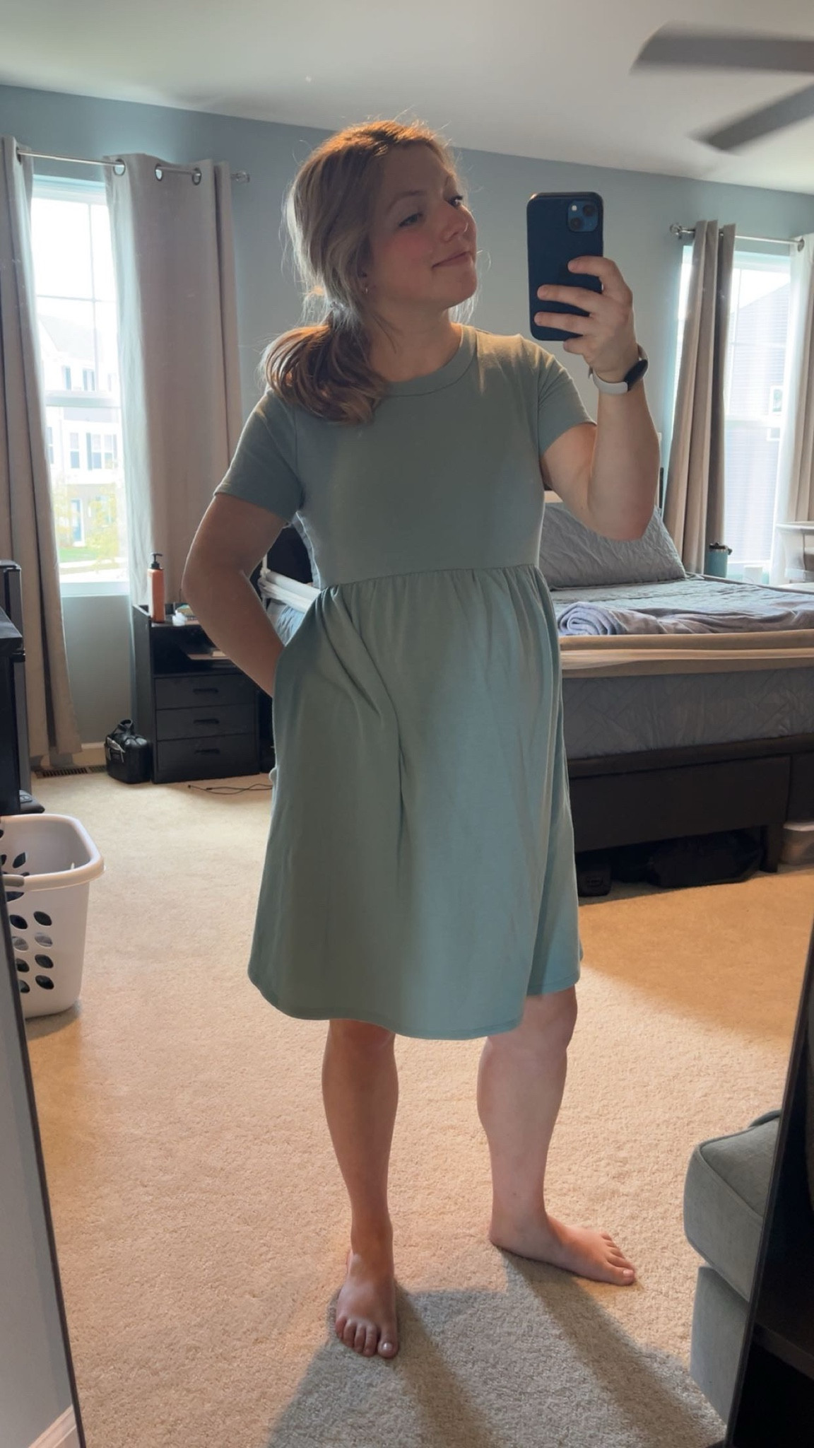 This is a great casual maternity dress. The material is soft and lightweight—and yes, it has pockets!

(5’2.5”, Size M)
#MaternityFaves

#LTKmomlife #LTKBump