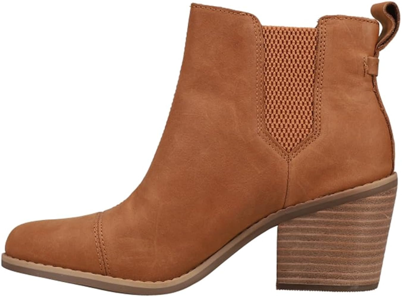 TOMS Womens Everly Pull On Casual Boots Ankle Mid Heel 2-3" - Brown | Amazon (US)