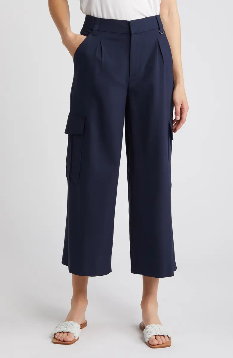 Wit & Wisdom 'Ab'Solution Skyrise Pleated Crop Wide Leg Pants | Nordstrom | Nordstrom