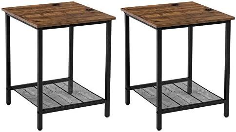 VASAGLE INDESTIC End Tables, Nightstands Industrial Style, Heavy-Duty Steel Frame, Living Room Be... | Amazon (US)