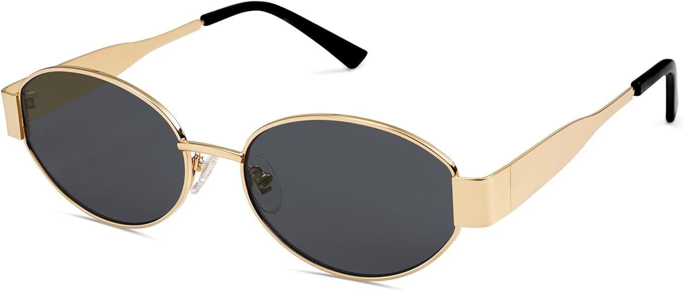 SOJOS Retro Sonnenbrille Damen Herren Oval Metal Trendy Classic UV400 Schutz Sonnenbrillen SJ1217 | Amazon (DE)