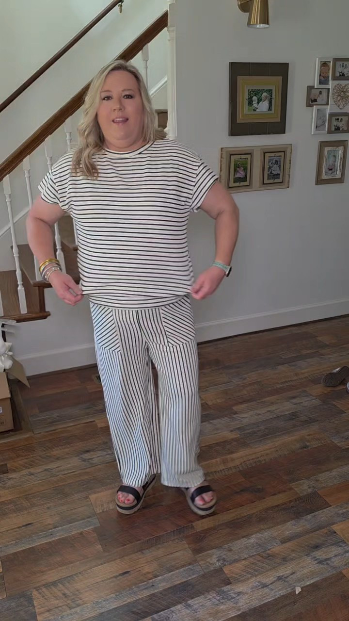 This set is doing ALL the work for you 👏The striped design is super flattering (hello shape 🙌), lightweight, stretchy, and actually comfortable enough to wear all day. It’s the kind of outfit you throw on and instantly look put together—no effort required.#LTKstyle #LTKunder50 #TwoPieceSet #EffortlessStyle #MomStyle

#LTKmomlife #LTKMothersDay #LTKOver40
